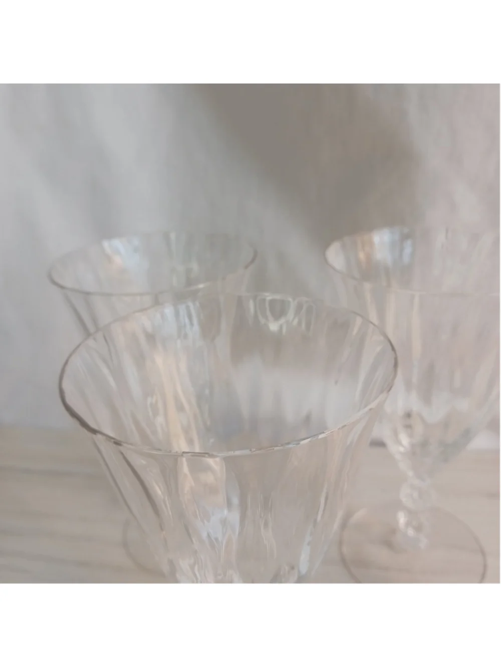 Set Of 4 VTG MCM Fostoria Niagara Low Water Goblet Optic Discontinued 1940-1965